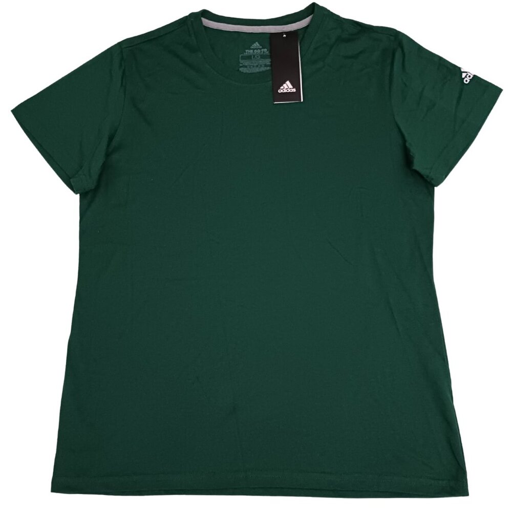 Adidas Women's L Short Sleeve Tee Climalite Go-To Performance Olive Green - NWT
